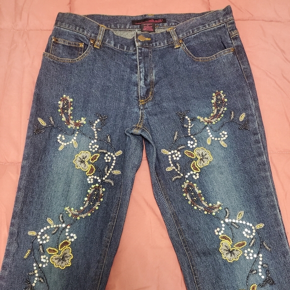 Vintage Y2K Embellished Boot Cut Jeans - Picture 2 of 11